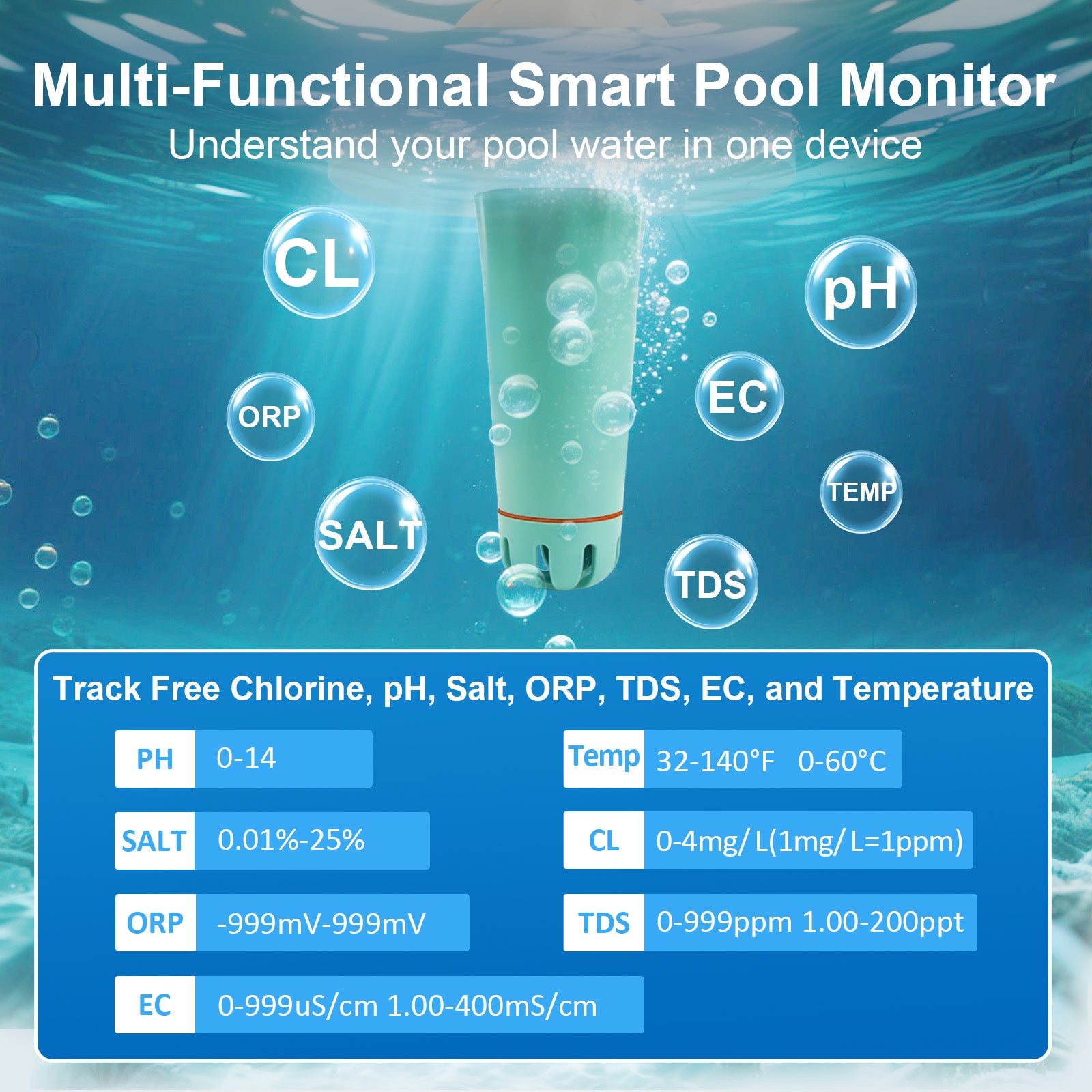7 in 1 Lithium Smart Pool Monitor